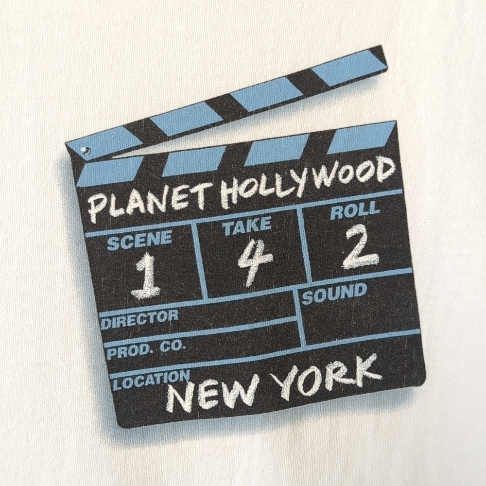 Planet Hollywood 2000 Y2K Vintage New York Graphic Short Sleeve Crewneck T-shirt - Picture 3 of 11